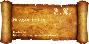 Murgas Milla névjegykártya